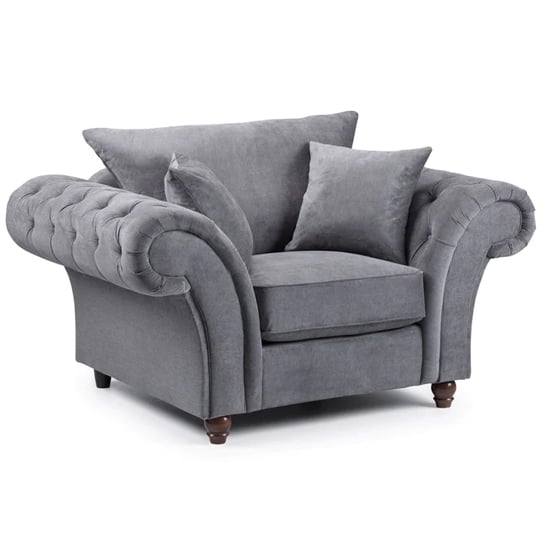 Product photograph of Winston Fabric Armchair In Grey from Furniture in Fashion