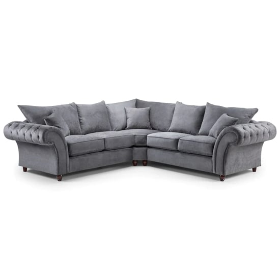 Product photograph of Winston Fabric Corner Sofa Large In Grey from Furniture in Fashion