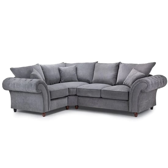 Product photograph of Winston Fabric Corner Sofa Left Hand In Grey from Furniture in Fashion