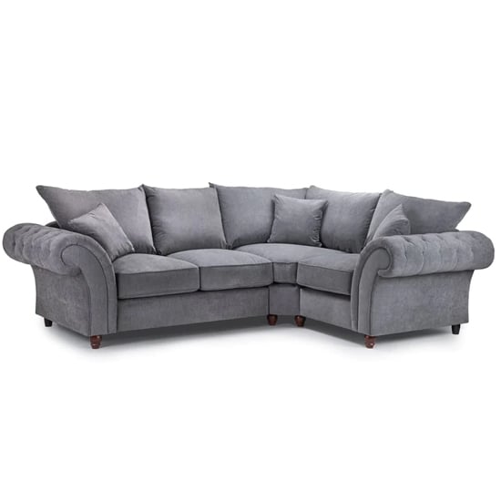 Product photograph of Winston Fabric Corner Sofa Right Hand In Grey from Furniture in Fashion