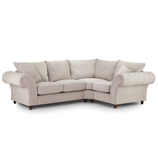 Product photograph of Winston Fabric Corner Sofa Right Hand In Stone from Furniture in Fashion
