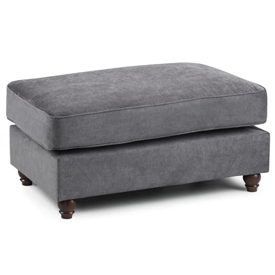 Product photograph of Winston Fabric Foot Stool In Grey from Furniture in Fashion