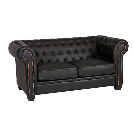 Read more about Wenona leather and pvc 2 seater sofa in black