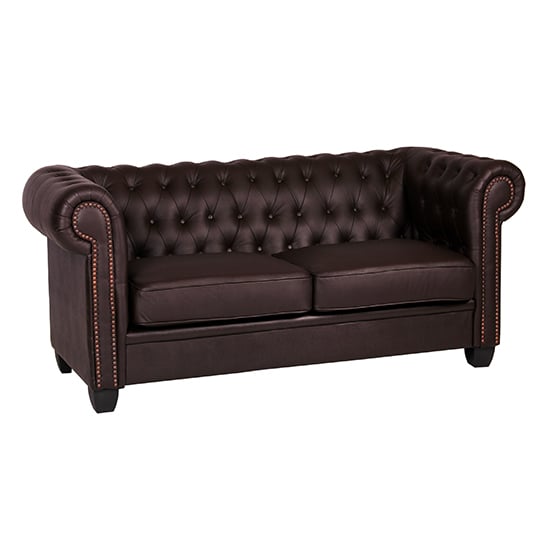 Read more about Wenona leather and pvc 2 seater sofa in brown