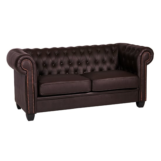 Product photograph of Wenona Leather And Pvc 2 Seater Sofa In Brown from Furniture in Fashion