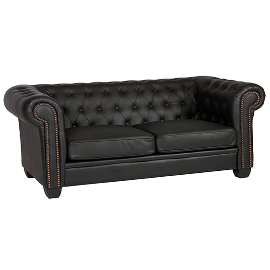 Photo of Wenona leather and pvc 3 seater sofa in black