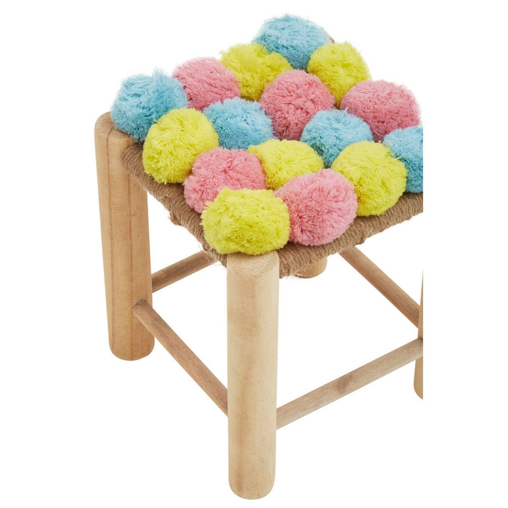 Wintora Wooden Kids Stool in Pink Blue and Yellow