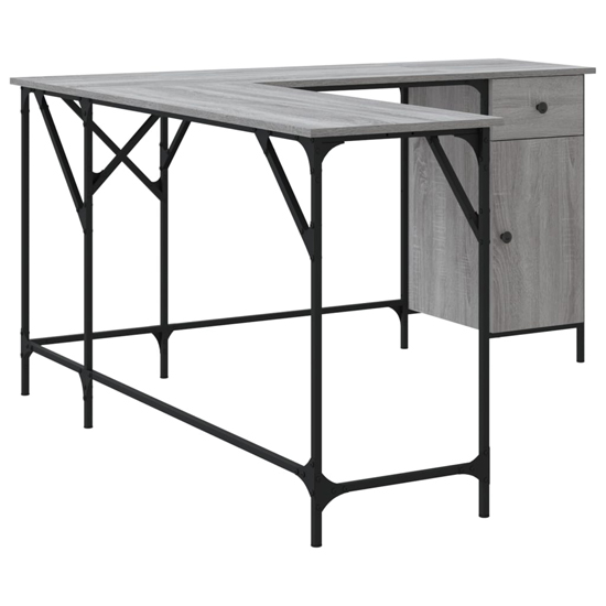 Wisbech Wooden Laptop Desk Corner In Grey Sonoma
