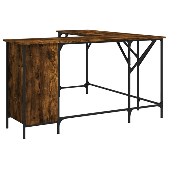 Wisbech Wooden Laptop Desk Corner In Smoked Oak