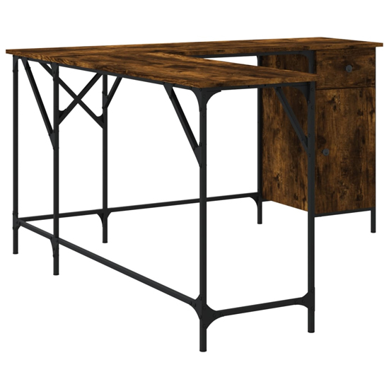 Wisbech Wooden Laptop Desk Corner In Smoked Oak