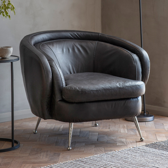 Product photograph of Wisconsin Faux Leather Tub Chair In Black from Furniture in Fashion