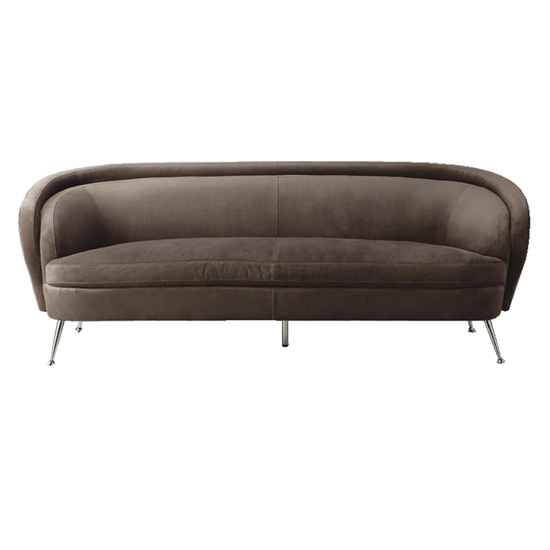 Product photograph of Wisconsin Velvet 3 Seater Sofa In Dark Taupe from Furniture in Fashion