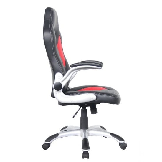 Thurston Home Office Chair In Black And Red Faux Leather_2