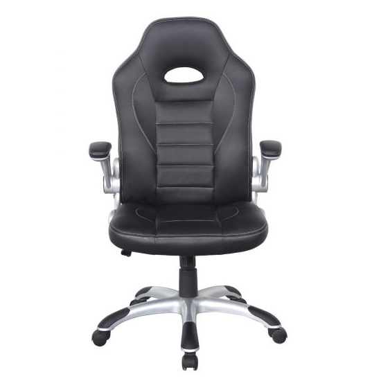Thurston Home Office Racing Chair In Black Faux Leather_5