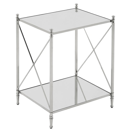 Witney Mirrored Glass Side Table With Chrome Frame Furniture in Fashion
