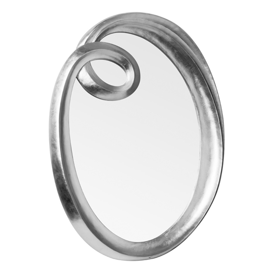 Photo of Witoka contemporary swirl wall mirror in silver