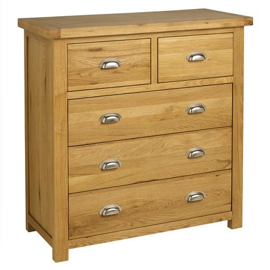 Woburn Wooden Chest Of Drawers In Oak 5 Drawers_3