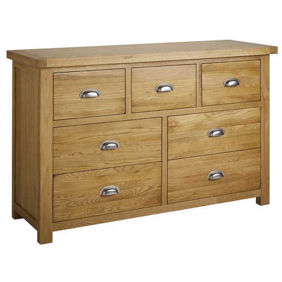 Woburn Wooden Chest Of Drawers In Oak 7 Drawers_3