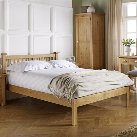 Woburn Wooden Double Bed In Oak Furniture in Fashion