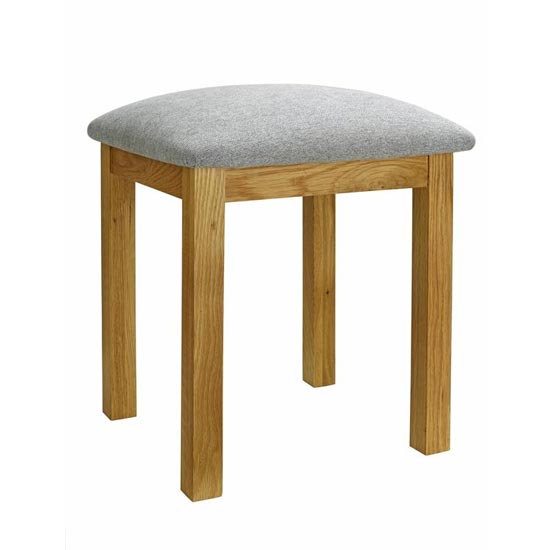 Woburn Wooden Stool In Oak With Fabric Seat_3