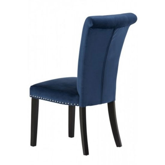 Wodan Velvet Dining Chair In Blue With Black Leg_2