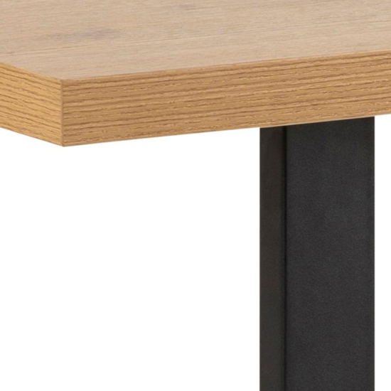 Wokes Wooden Dining Table In Matt Wild Oak With Black Legs Furniture in Fashion
