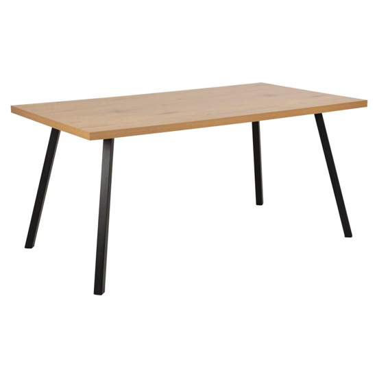 Product photograph of Wokes Wooden Dining Table In Matt Wild Oak With Cross Legs from Furniture in Fashion