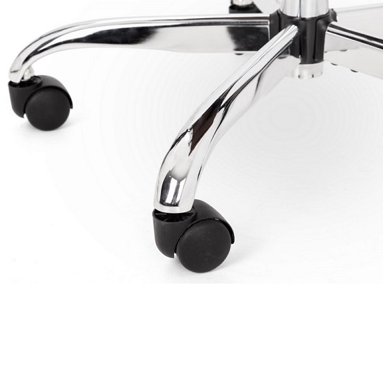 Gaby Faux Leather Office Chair In Black With Chrome Base Furniture in