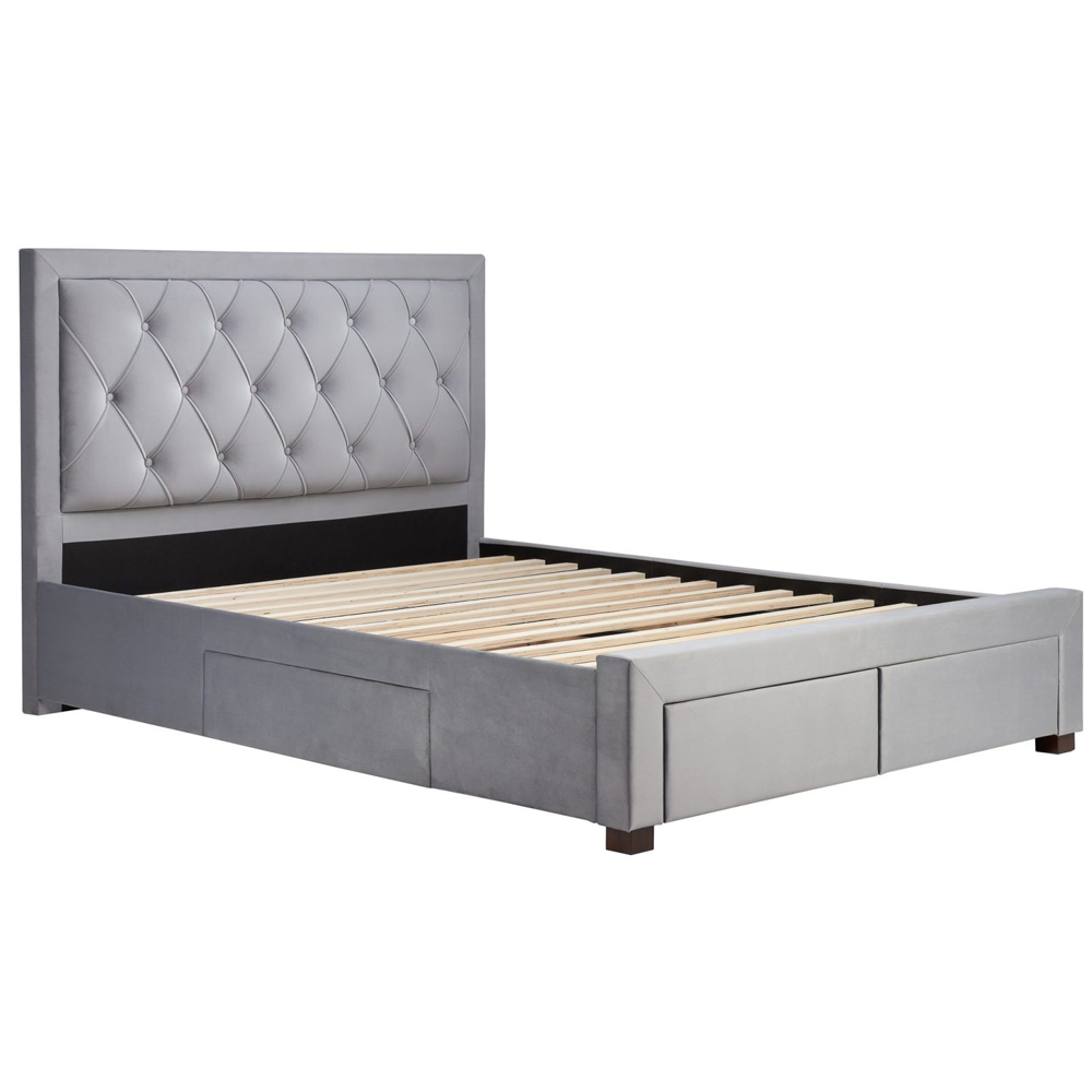 Woodberry Fabric Super King Size Bed With 4 Drawers In Grey