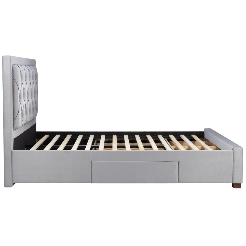 Woodberry Fabric Super King Size Bed With 4 Drawers In Grey