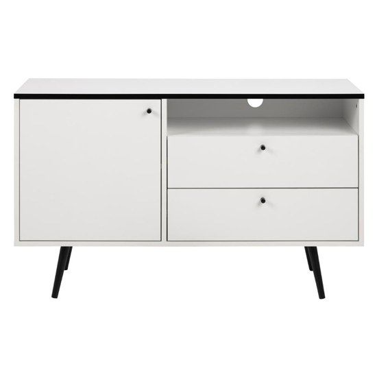 Woodburn Wooden 1 Door And 2 Drawers Sideboard In White_3
