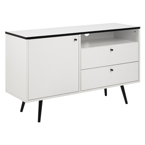 Woodburn Wooden 1 Door And 2 Drawers Sideboard In White