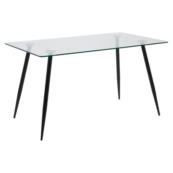 Photo of Woodburn glass dining table rectangular with black metal legs