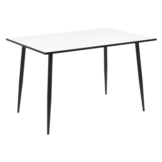 Product photograph of Woodburn Rectangular Wooden Dining Table In White from Furniture in Fashion