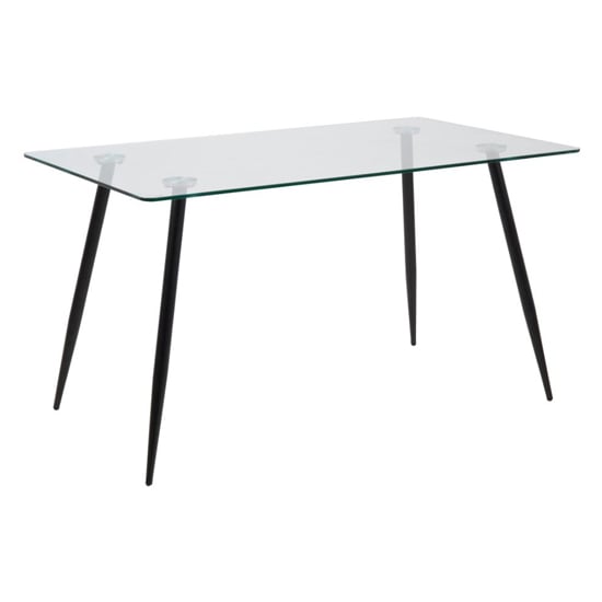 Read more about Woodburn rectangular glass dining table with black metal legs
