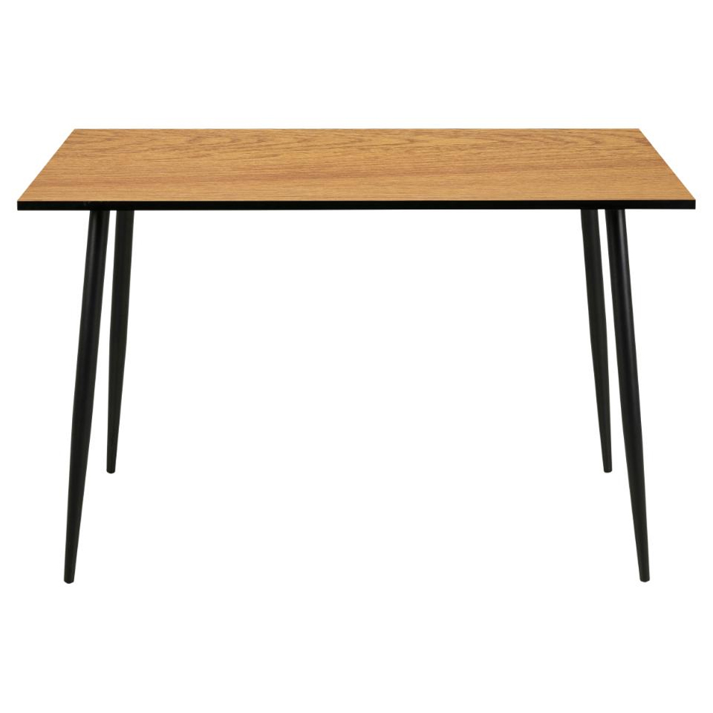 Woodburn Wooden Dining Table With Black Legs In Matt Wild Oak
