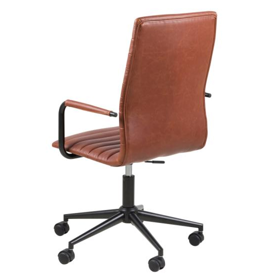 Woodway Faux Leather Home And Office Chair In Brown_2