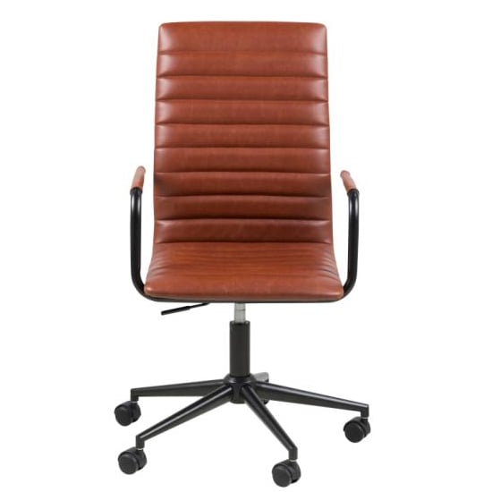 Woodway Faux Leather Home And Office Chair In Brown_3
