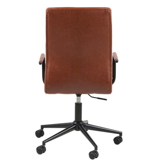 Woodway Faux Leather Home And Office Chair In Brown_4