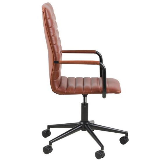 Woodway Faux Leather Home And Office Chair In Brown_5