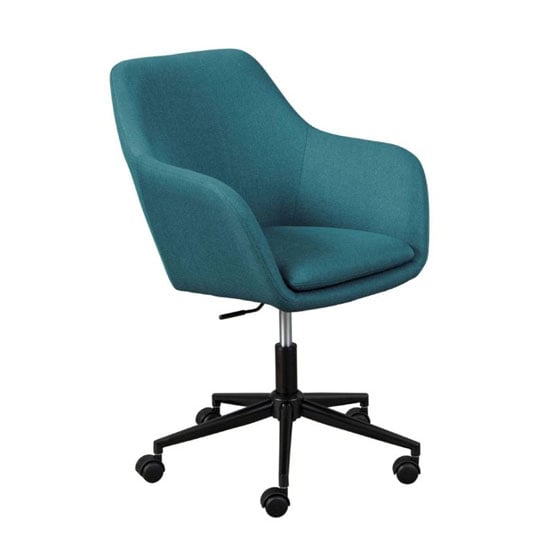 Product photograph of Workrelaxed Fabric Office Swivel Chair In Petrol from Furniture in Fashion