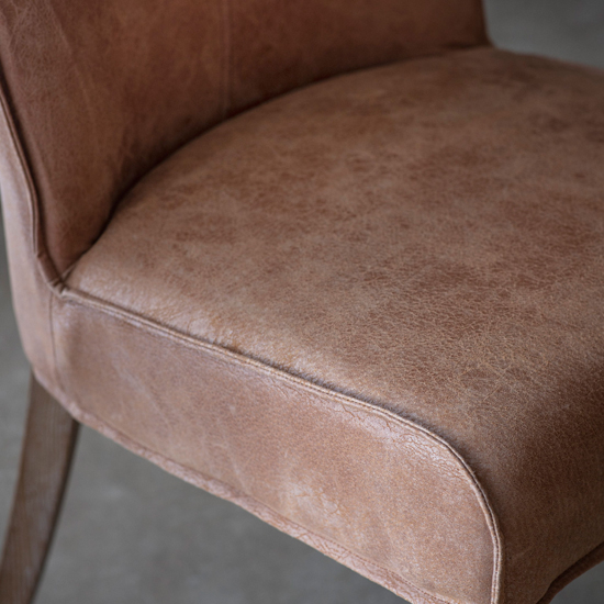 Worland Brown Fabric And Leather Dining Chairs In Pair