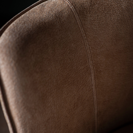 Worland Brown Fabric And Leather Dining Chairs In Pair