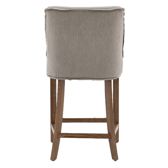 Worland Taupe Fabric Bar Chairs With Wooden Legs In Pair