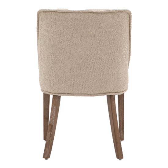 Worland Taupe Fabric Dining Chairs With Wooden Legs In Pair