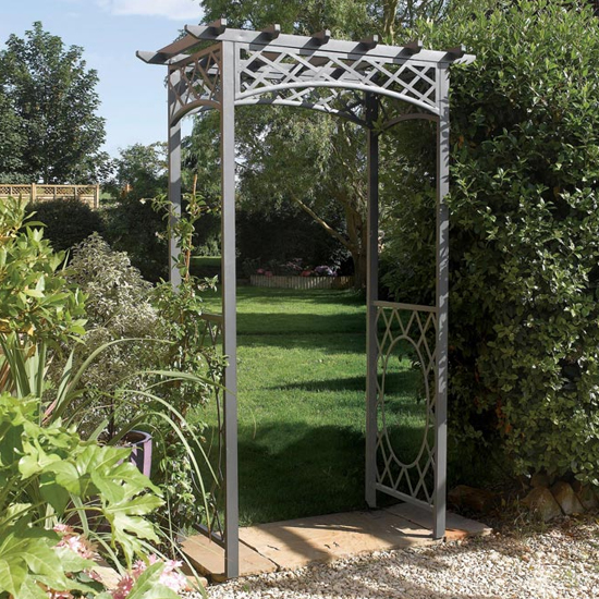 Photo of Worsley metal arch in gunmetal grey