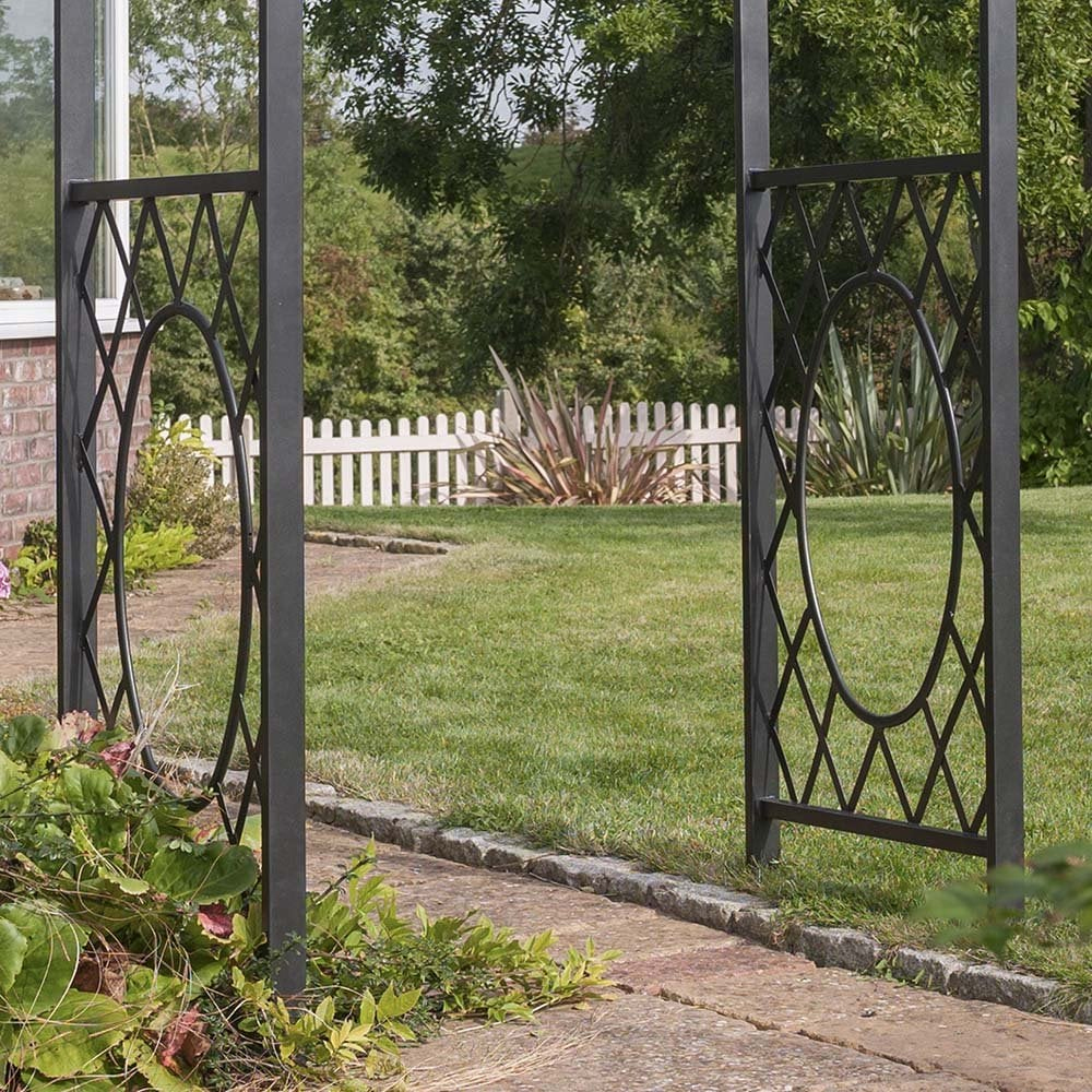 Worsley Metal Garden Round Arch In Gunmetal Grey