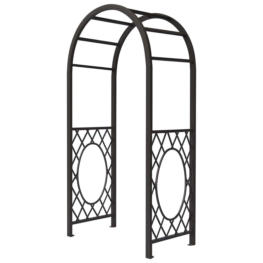 Worsley Metal Garden Round Arch In Gunmetal Grey