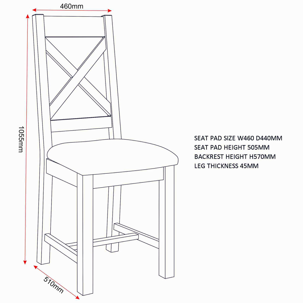 Wrenley Ivory Wooden Dining Chairs with Oat Fabric Seat in Pair