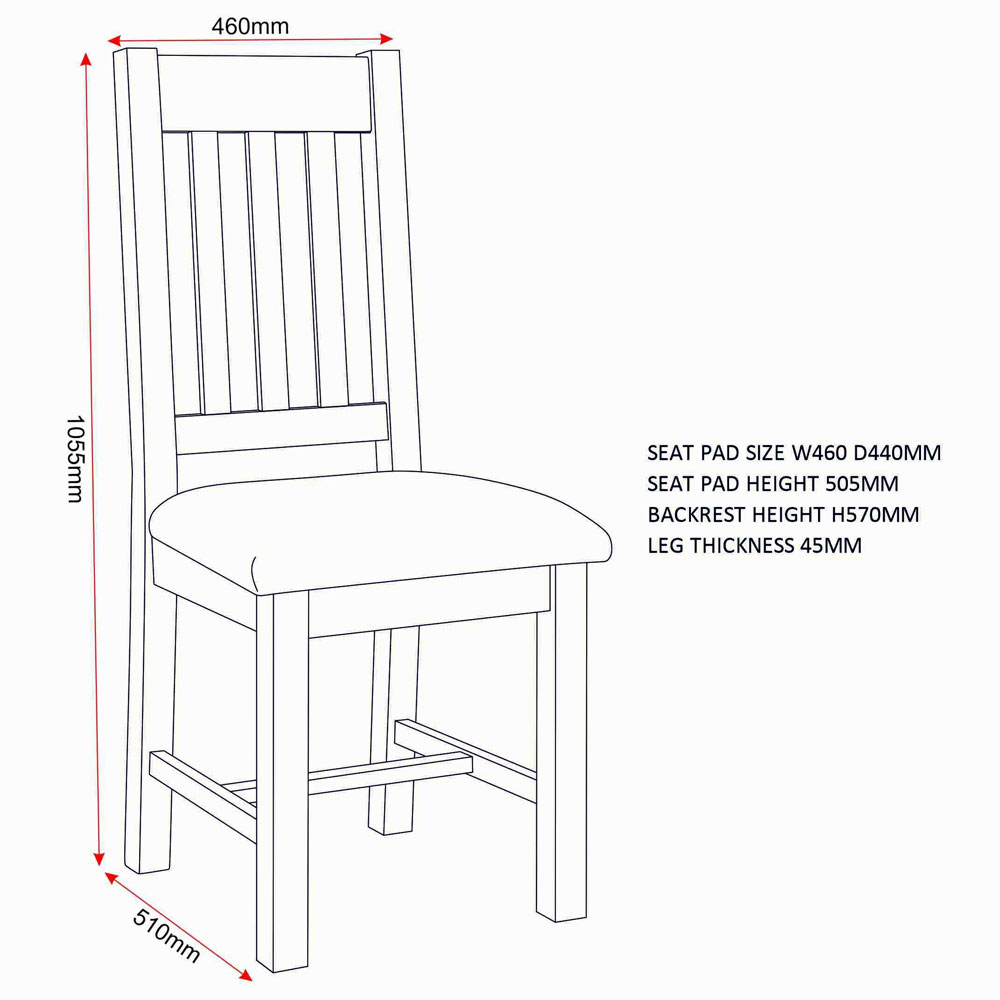 Wrenley Ivory Wooden Slatted Dining Chairs with Oat Fabric Seat in Pair